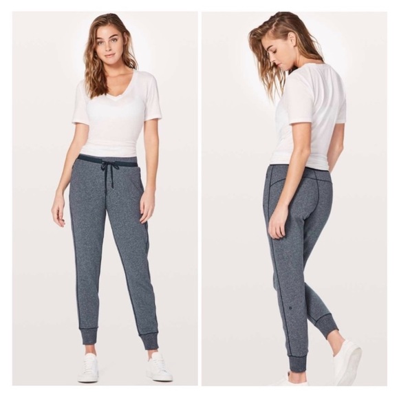 Lululemon Cool & Collected Jogger 28" Heathered Speckled True Navy Size 4 - Picture 1 of 12